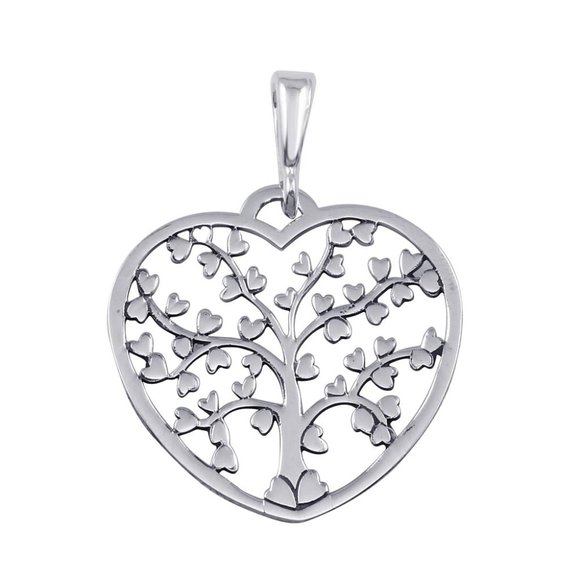Jewelry - Silver 925 Heart-Shaped Tree of Life Pendant